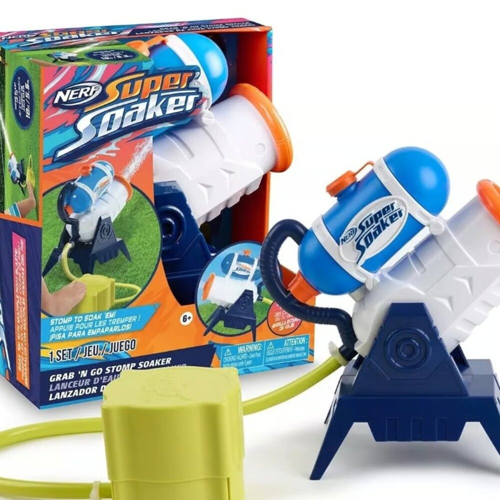 Nerf Super Soaker Grab N Go Stomp Soaker Blasting Machine Outdoor Water Games